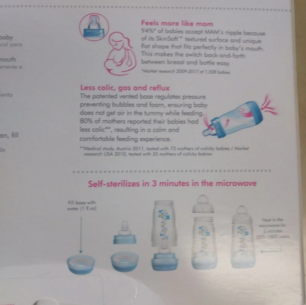 NIB MAM bottle 5oz 3 Pack Anti Colic Bottles - Picture 6 of 8